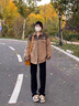 真維斯牛仔褲女秋冬季窄版休閑百搭闊腿褲潮流新款高腰顯瘦直筒拖地褲子 黑色九分 M 曬單實拍圖
