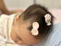 夢幻玫瑰（Menghuanmeigui）兒童花朵夾子寶寶頭飾嬰兒發(fā)夾女公主胎毛發(fā)卡女童發(fā)飾不傷發(fā) 5#粉色月亮草莓 曬單實拍圖