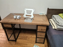 恬夢(mèng)實(shí)木電腦桌臺式家用雙人書(shū)桌臥室辦公學(xué)習寫(xiě)字桌長(cháng)條桌子工作臺 F款（左3抽屜+右1抽主機架） 120*60*75桌面厚5cm 曬單實(shí)拍圖