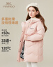 英氏（YEEHOO）女童羽絨服兒童保暖外套冬季時(shí)尚淑女中長(cháng)款中大童裝洋氣冬裝新款 字母小花-粉色 140 曬單實(shí)拍圖