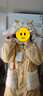 森女部落原創(chuàng  )可愛(ài)小羊肌理感中長(cháng)款棉衣棉服年新款女裝秋冬裝 奶黃色（單件） 單件 S 曬單實(shí)拍圖
