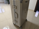 歐遙行李箱次日達(dá)小型可登機(jī)箱大容量鋁框拉桿箱學(xué)生加厚可坐人旅行箱 靜雅白【前置掛鉤+干濕分離】 24英寸 -pc材質(zhì)箱體-砸壞免費(fèi)換新 曬單實(shí)拍圖