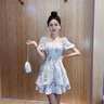 TAOROUSI新中式連衣裙女夏季新款女裝國風(fēng)設(shè)計水墨畫印花優(yōu)雅氣質(zhì)短裙子 圖片色 S 曬單實拍圖