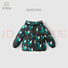 乖奇熊兒童三防羽絨服秋冬寶寶短款過(guò)年外套嬰幼兒加厚連帽外出新年衣服 朦朧黑/雪落枝頭 90 曬單實(shí)拍圖