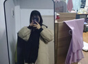 冊(cè)裁（CECAI）針織拼接冬季羽絨服女中長(zhǎng)款過(guò)膝加厚2025新款韓版連帽寬松外套女 卡其 L 建議125斤-135斤 曬單實(shí)拍圖