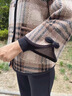 俞兆林（YUZHAOLIN）50歲洋氣媽媽外套新款小香風毛呢開衫中老年女裝春秋款夾克上衣 黑色 3XL [建議120-130斤] 曬單實拍圖