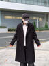 頂峰保羅（Dingfengbaoluo）毛呢大衣男秋冬季中長(cháng)款高級感英倫風(fēng)呢子外套風(fēng)衣HT99黑色L 曬單實(shí)拍圖