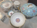 瓷雄景德鎮(zhèn)高檔家用琺瑯彩碗碟套裝中式宮廷風餐具整套酒店會所擺盤 寶石藍丨琺瑯彩高檔皮箱裝 80件套 曬單實拍圖