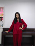 浪莎紅色睡衣女春秋國風(fēng)盤(pán)扣套裝蝴蝶娃娃領(lǐng)花邊減齡女生本命年家居服 紅色 L (建議穿著(zhù)體重105-120斤) 曬單實(shí)拍圖