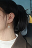 森寶萊和田玉水滴耳墜女 時(shí)尚簡(jiǎn)約白玉耳鉤925銀鑲玉耳飾 送人禮物 和田玉水滴耳墜 曬單實(shí)拍圖