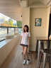 Teenie Weenie小熊T恤女2025年春夏新款基礎(chǔ)V領(lǐng)寬松短袖T恤上衣女 象牙白 S 160 曬單實(shí)拍圖