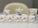 境坊間冰種羊脂玉茶具套裝家用手繪功夫蓋碗茶杯茶壺輕奢高顏值禮盒 【金獎級】幻巖手繪茶具 曬單實拍圖
