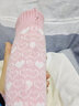 暖居客 熱水袋 注水暖水袋熱敷暖肚子硅膠熱水袋男女便攜隨身暖手寶迷你可微波爐加熱 少女粉大號+針織帶 曬單實(shí)拍圖