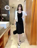FSHE夏季新款套裝女2025時(shí)尚顯瘦休閑開叉吊帶連衣裙防曬開衫兩件套女 黑色【套裝】吊帶裙+開衫防曬衣 L 106-120斤 曬單實(shí)拍圖
