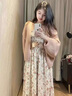 艾柔丹春秋季新款法式碎花吊帶連衣裙女裝毛衣開衫套裝氣質(zhì)溫柔風(fēng)長(zhǎng)裙子 碎花吊帶+半身裙【套裝】 S 曬單實(shí)拍圖