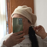帽子女秋冬季時(shí)尚百搭款羊毛針織帽子女士毛線款帽舒適保暖堆堆帽 米色 曬單實(shí)拍圖