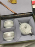 境坊間冰種羊脂玉百福鎏銀茶壺家用功夫茶具套裝大容量主人杯高端旅行裝 白瓷鎏銀百福套組 禮盒裝 曬單實(shí)拍圖