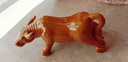 吉富達唐三彩陶瓷牛低頭喝水牛衛生間廚房水牛工藝品生肖牛黃牛擺件 小號水牛土黃色 長(cháng)約16cm 曬單實(shí)拍圖