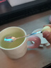 斐月伽高顏值陶瓷杯馬克杯撞色杯子帶蓋帶勺子情侶水杯家用咖啡杯伴手禮 黃色+蓋子+圓球勺420ML 曬單實(shí)拍圖