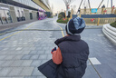 奧益亨圍脖男冬季潮流薄款男士護頸巾小圍巾女兩用脖套騎行護脖子保暖套 藍白條紋圍脖 曬單實拍圖