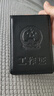 金峰花城真皮工作牌卡套政府單位證件套定制工牌胸牌帶掛繩證件卡托掛繩出入門禁卡牛皮折疊徽章保護(hù)套 頭層皮黑色豎款雙卡位工作證 曬單實拍圖