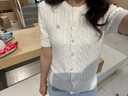 ELAND衣戀毛衣女復古翻領(lǐng)短袖合身顯瘦長(cháng)袖針織衫2025新款 象牙白/白色(39)Ivory S /160 曬單實(shí)拍圖