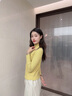 LDBE針織衫女半高領(lǐng)毛衣秋冬內搭加絨打底衫高級感長(cháng)袖上衣顯瘦潮春季 奶黃色 M 曬單實(shí)拍圖