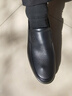 夢(mèng)特嬌（MONTAGUT）男鞋新品商務(wù)皮鞋男真皮頭層牛皮舒適軟底圓頭一腳蹬套腳休閑皮鞋 黑色 39 曬單實(shí)拍圖