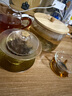 秋含 三才蓋碗 茶碗耐熱玻璃泡茶碗茶杯功夫茶具金邊錘紋泡茶器沖茶器 描金三才蓋碗-230ML【鍍金底】 曬單實(shí)拍圖