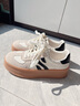 百思圖【白色戀人】25秋商場(chǎng)新款厚底豹紋德訓鞋女休閑鞋I0906AM5 米色 36 曬單實(shí)拍圖