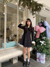 范思藍恩法式赫本風(fēng)黑色西裝連衣裙收腰小禮服裙子2025新款11146 黑色 XS 曬單實(shí)拍圖