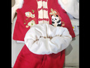 班喜迪兒童漢服套裝冬裝女童中國風(fēng)過年拜年服寶寶周歲禮服男童新年唐裝 紅色 90 cm 曬單實拍圖