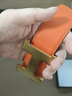 老車(chē)輪不帶頭皮帶條進(jìn)口頭層牛皮高檔無(wú)頭真皮腰帶替換原版愛(ài)馬男仕褲帶 3.8CM 黑+橙（本色線(xiàn)）兩頭尖款 100cm 國碼（皮帶全長(cháng)） 曬單實(shí)拍圖