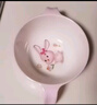 五和（WUHE）粉萌兔兒童餐具女孩新款嬰兒輔食碗寶寶碗分格餐盤卡通可愛水杯 單柄碗+勺子 曬單實拍圖
