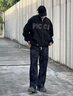 頂峰保羅（Dingfengbaoluo）時(shí)尚扎染休閑褲男秋季寬松高級(jí)時(shí)尚直筒小眾長褲子YS16黑色XL 曬單實(shí)拍圖