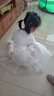 蘿卜唄唄（LUOBOBEIBEI）女童連衣裙春季長(zhǎng)袖公主裙小女孩生日洋氣裙子晚禮服 白色 110 曬單實(shí)拍圖