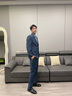 BOSS【七夕節(jié)禮物】【100%羊毛】男士25年春季新款微圖案羊毛西裝套裝 425-深藍(lán)色 L 曬單實(shí)拍圖