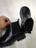 芭比兒童靴子女童短靴秋冬加絨馬丁靴女童皮鞋切爾西皮靴DA6673 黑 33 曬單實(shí)拍圖