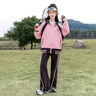 G.DUCKKIDS童裝女童春秋套裝兒童衣服中大童春裝連帽衛衣休閑運動(dòng)裝女孩服裝 粉色 130 建議120-130cm7-8歲cm 曬單實(shí)拍圖