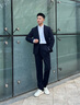 BOSS【機能通勤系列】男士25年春款可水洗修身西裝 404-深藍色 M (48A) 曬單實拍圖