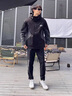 啄木鳥(niǎo)羽絨服男冬季短款白鴨絨防寒保暖新款男裝三防連帽外套大碼上衣服 SiLi-2166黑色 2XL 【135-150斤】 曬單實(shí)拍圖