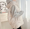 粉媚夢(mèng)背心棉馬甲女連帽秋冬外穿洋氣女款2025年新款冬季保暖女裝高級感 拉繩連帽馬甲米白色 XL 【建議120-135斤】 曬單實(shí)拍圖