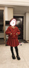 FIXXA女童小香風(fēng)套裝裙秋冬2025新款洋氣兒童紅色過(guò)年衣服小女孩拜年服 FX5538 140 曬單實(shí)拍圖