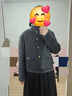ELAND衣戀秋冬新品簡(jiǎn)約時(shí)尚小香風(fēng)厚外套上衣女 深灰色(17)D/Grey M 165 曬單實(shí)拍圖