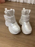 達芙妮（DAPHNE）厚底雪地靴女內增高鞋冬季加絨2024新款魔術(shù)貼女鞋保暖東北大棉鞋 米白色跟高10CM 34 曬單實(shí)拍圖