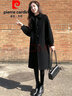 皮爾卡丹（pierre cardin）官方品牌旗艦女裝毛呢大衣女中長(cháng)款毛呢時(shí)尚休閑雙面毛呢冬季加厚 黑色 XL 125-140斤 曬單實(shí)拍圖