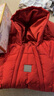 OAK FAMILY新生兒羽絨連帽連體衣男女寶寶白鵝絨面包服冬季爬服 紅色 80  曬單實拍圖