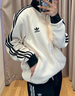 阿迪達(dá)斯（adidas）三葉草男裝女裝 2025春新款運(yùn)動(dòng)服戶外防風(fēng)夾克跑步健身訓(xùn)練外套 黑色/經(jīng)典三條紋/熱銷款 XXS 曬單實(shí)拍圖
