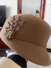 馨蘭芙曼貝雷帽女小禮帽秋冬新款優(yōu)雅花朵羊毛呢馬術(shù)帽百搭鴨舌復(fù)古禮帽 駝色 可調(diào)節(jié)(56-58cm) 曬單實拍圖