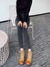 Jret煙灰色緊身高腰牛仔褲女2025年春夏新款顯瘦修身小腳褲子薄絨 煙灰色 25 一尺八 曬單實(shí)拍圖